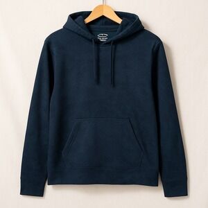 Champion Men  M Hoodie Navy Pullover Fleece Lightweight Hooded Sweatshirt